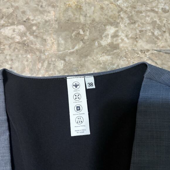 State And Liberty Suit Vest Mens Size 38 Grey Waist Coat Athletic Fit Buckle - Picture 3 of 10